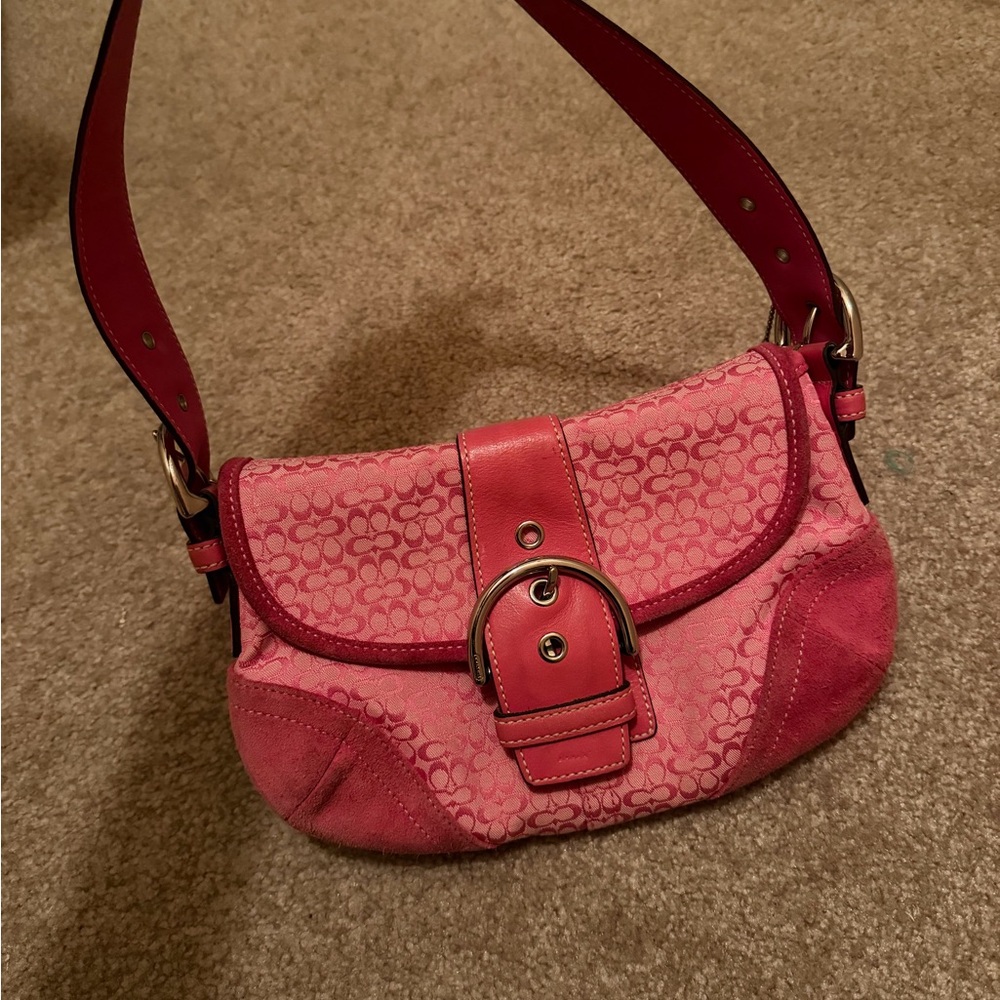 Coach Pink Signature Shoulder Bag